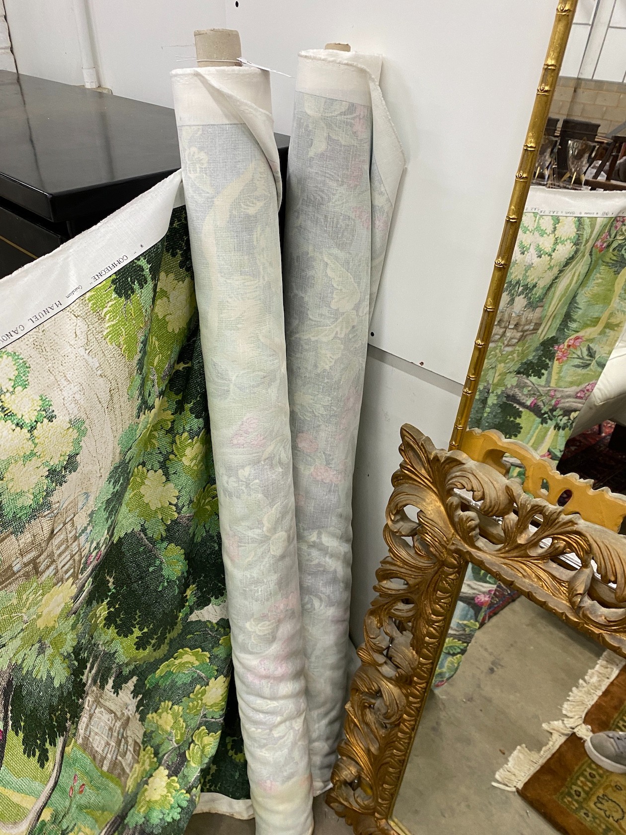 Two rolls of Fairfax & Fowler fabric, each roll 2100cms width 150cm, Design Compeigne, Colour Foret, Designed Manuel Canovas